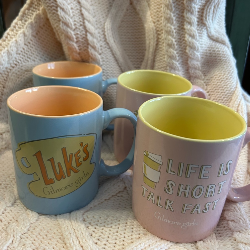 Ceramic Mug Set - Blue and Pink